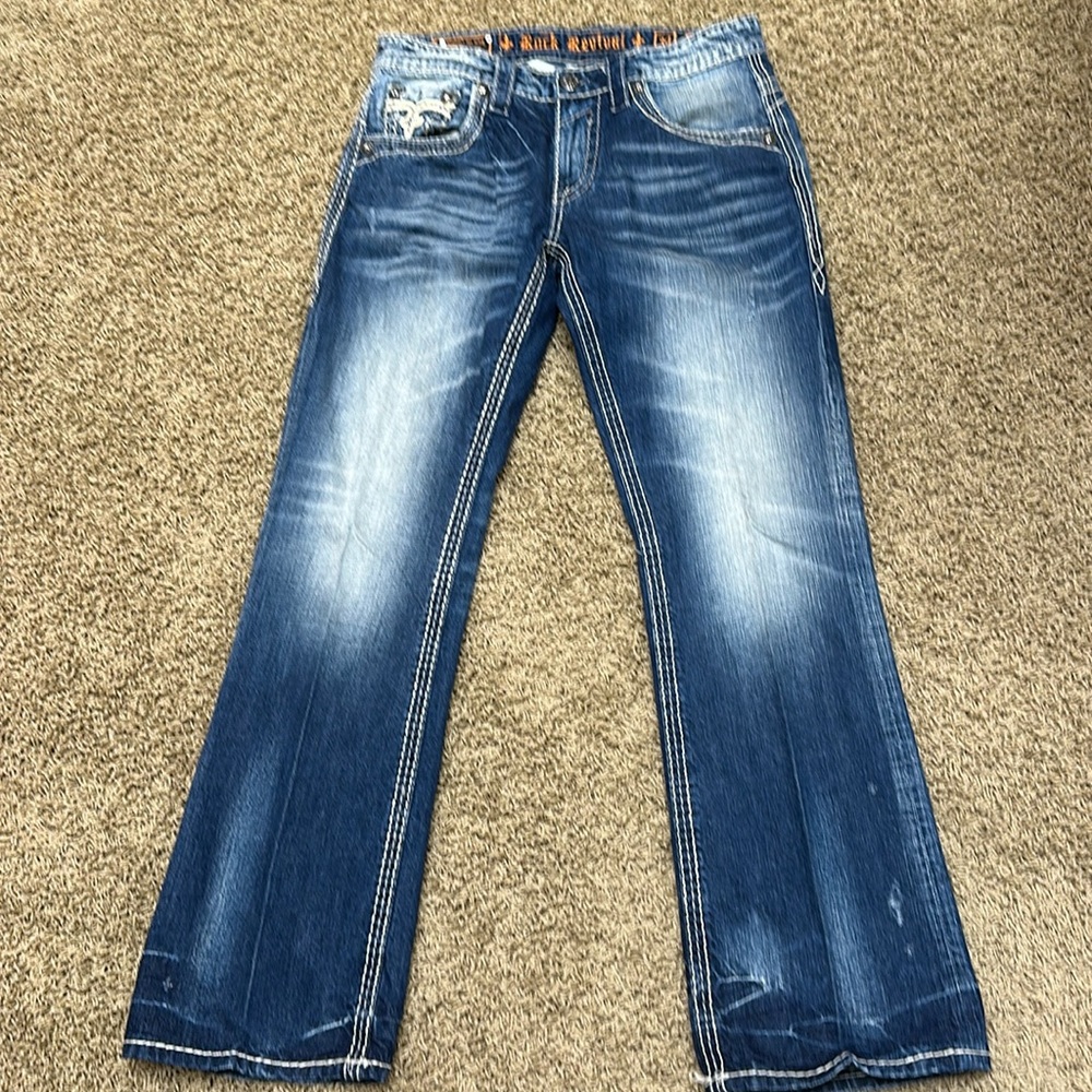 Men’s sz 34 x 33 long Floyd Rock Revival boot jean